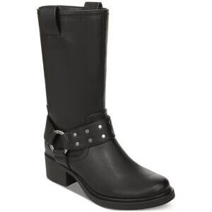 NEW- Jolie-Moto Black Studded Mid-Calf Boots – Size 8.5